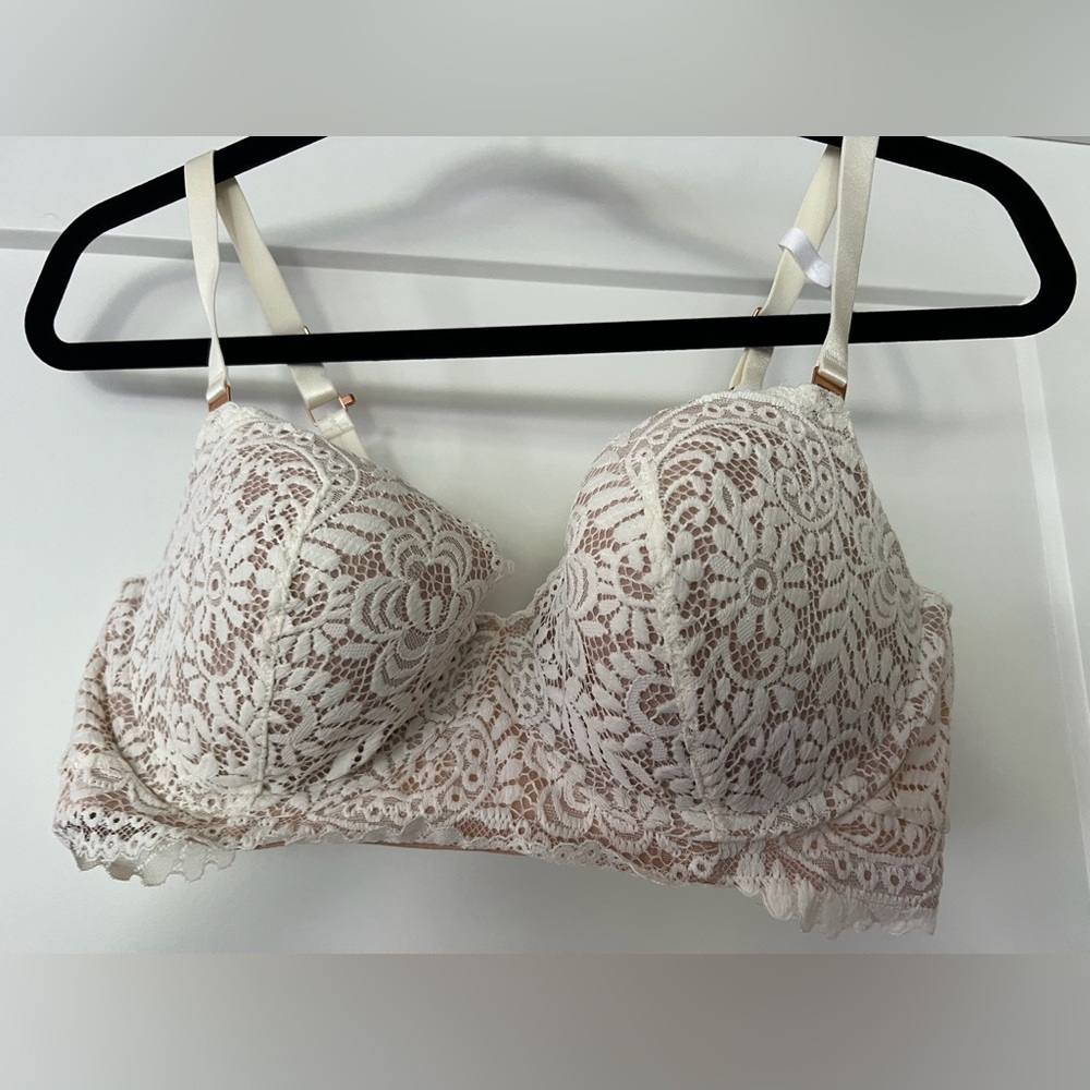 🌟2/$50🌟 NWT Aerie Lace Balconette Underwire Bra - White